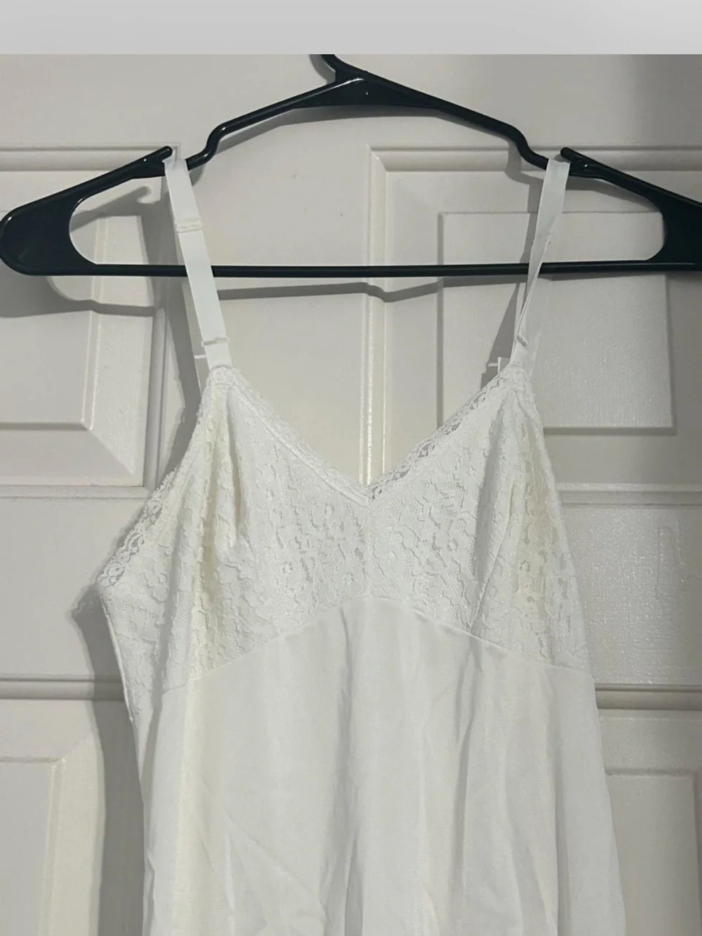 Sears White Laced Slip with slit
